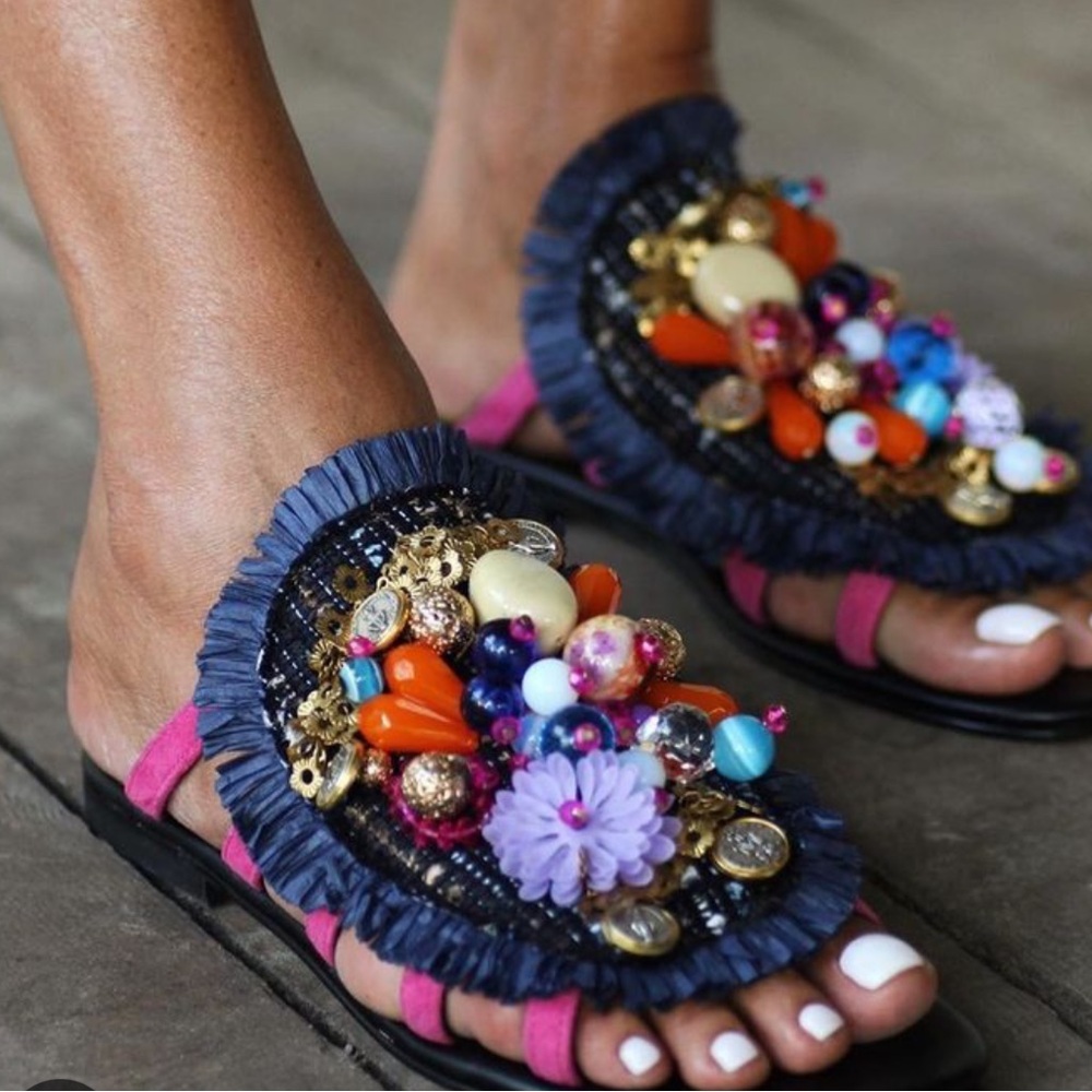 ELINA LINARDAKI KLIMT sandals, size 38 (8) NWT. Handmade in Athens, Greece 🇬🇷